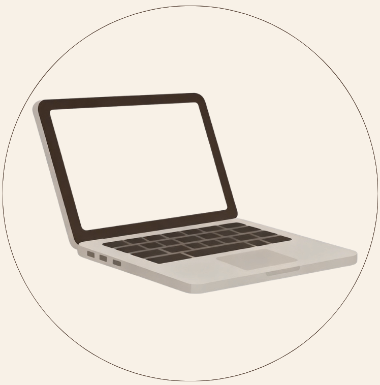 ikon a weboldalvizsgálatra - nyitott laptop