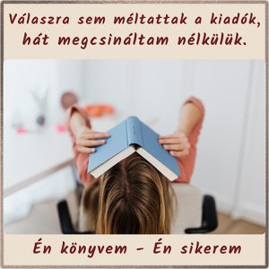szerző az új könyvét szorítja az arcához, boldogan